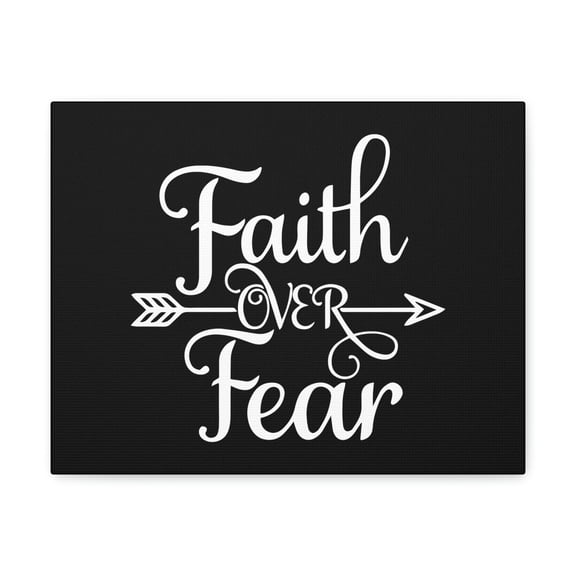 Scripture Walls Faith Over Fear Mark 4:40 Arrow Cursive Christian Wall Art Bible Verse Print Ready to Hang Unframed