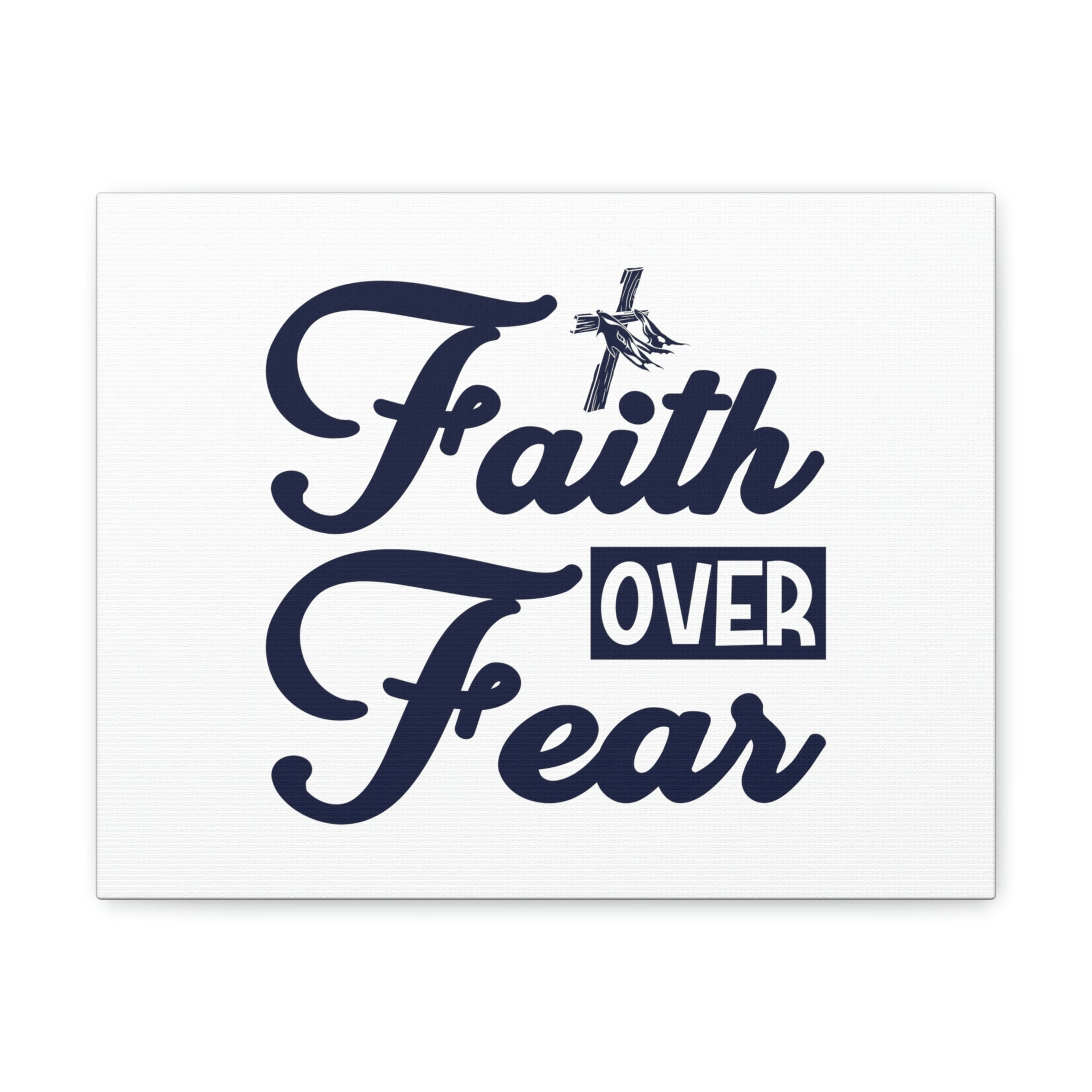 Scripture Walls Faith Over Fear Mark 4:40 Cross W/ Cloth Christian Wall ...
