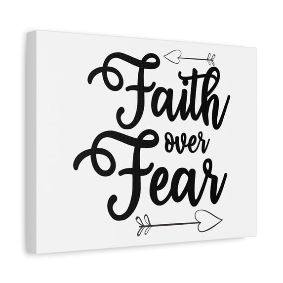 Scripture Walls Psalm 34:4 Faith Over Fear Arrow Bible Verse Canvas Christian Wall Art Ready to Hang Unframed