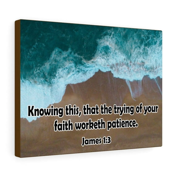 Scripture Walls Faith Worketh Patience James 1:3 Bible Verse Canvas Christian Wall Art Ready to Hang Unframed