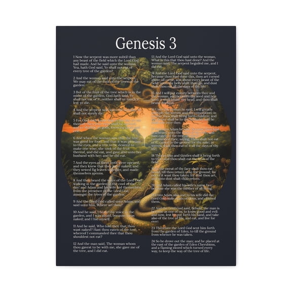 Scripture Walls Fall of Man Genesis 3 Chapter Christian Wall Art Print Ready to Hang Unframed