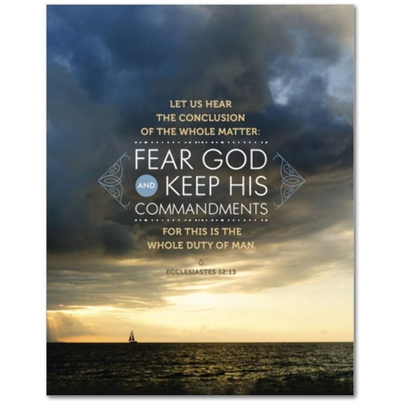 Scripture Walls Fear God and Keep His Commandments Ecclesiastes 12:13 Bible Verse Canvas Christian Wall Art Ready to Hang Unframed