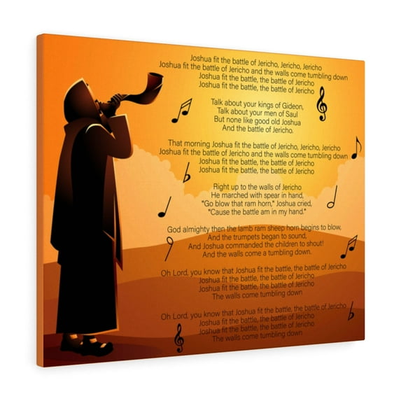 Scripture Walls Fit the Battle of Jericho Joshua 6:15-21 Bible Verse Canvas Christian Wall Art Ready to Hang Unframed