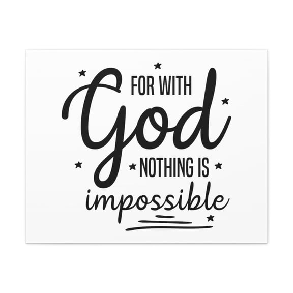 Scripture Walls Luke 1:37 For With God Nothing Is Impossible Stars Bible Verse Canvas Christian Wall Art Ready to Hang Unframed