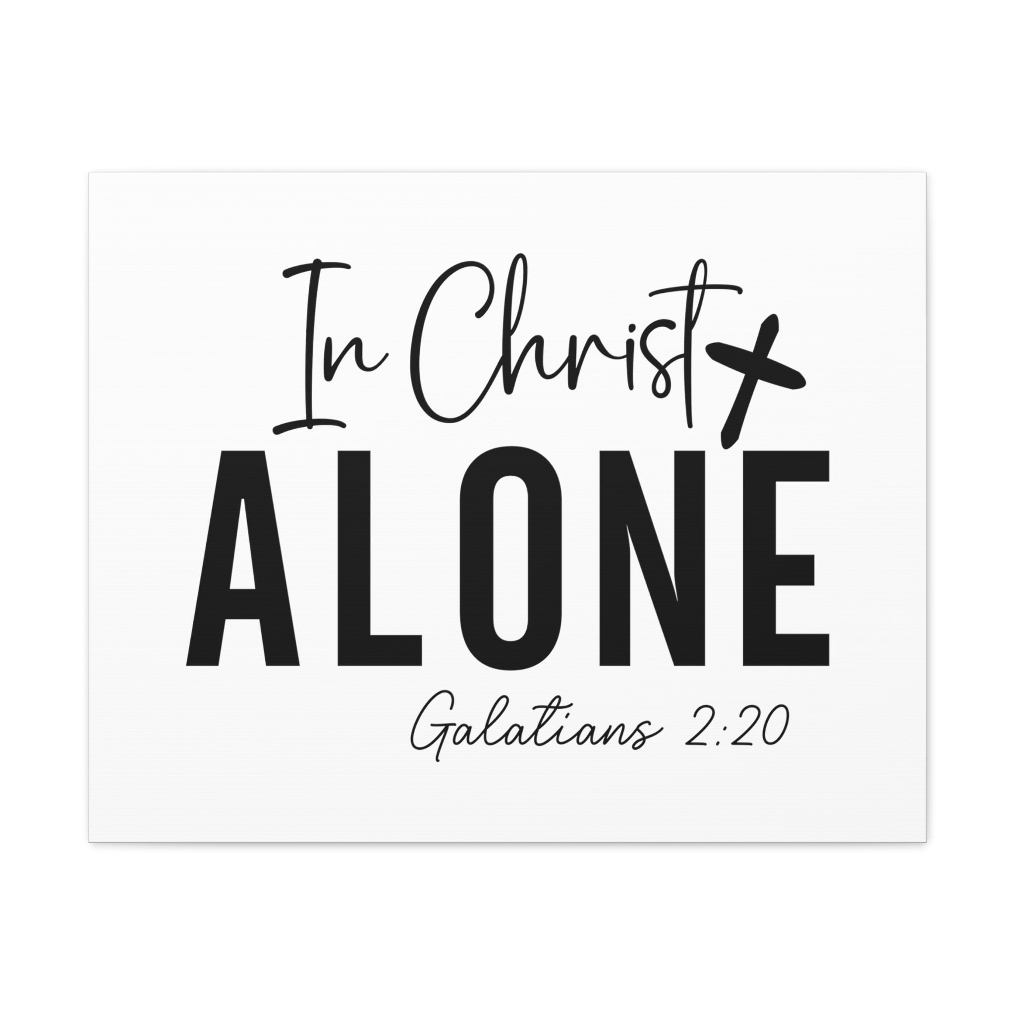 16" x 12" Black and White Canvas Christian Wall Art