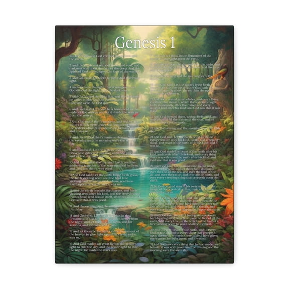 Scripture Walls Genesis 1 Chapter In the Beginning Christian Wall Art Print Ready to Hang Unframed