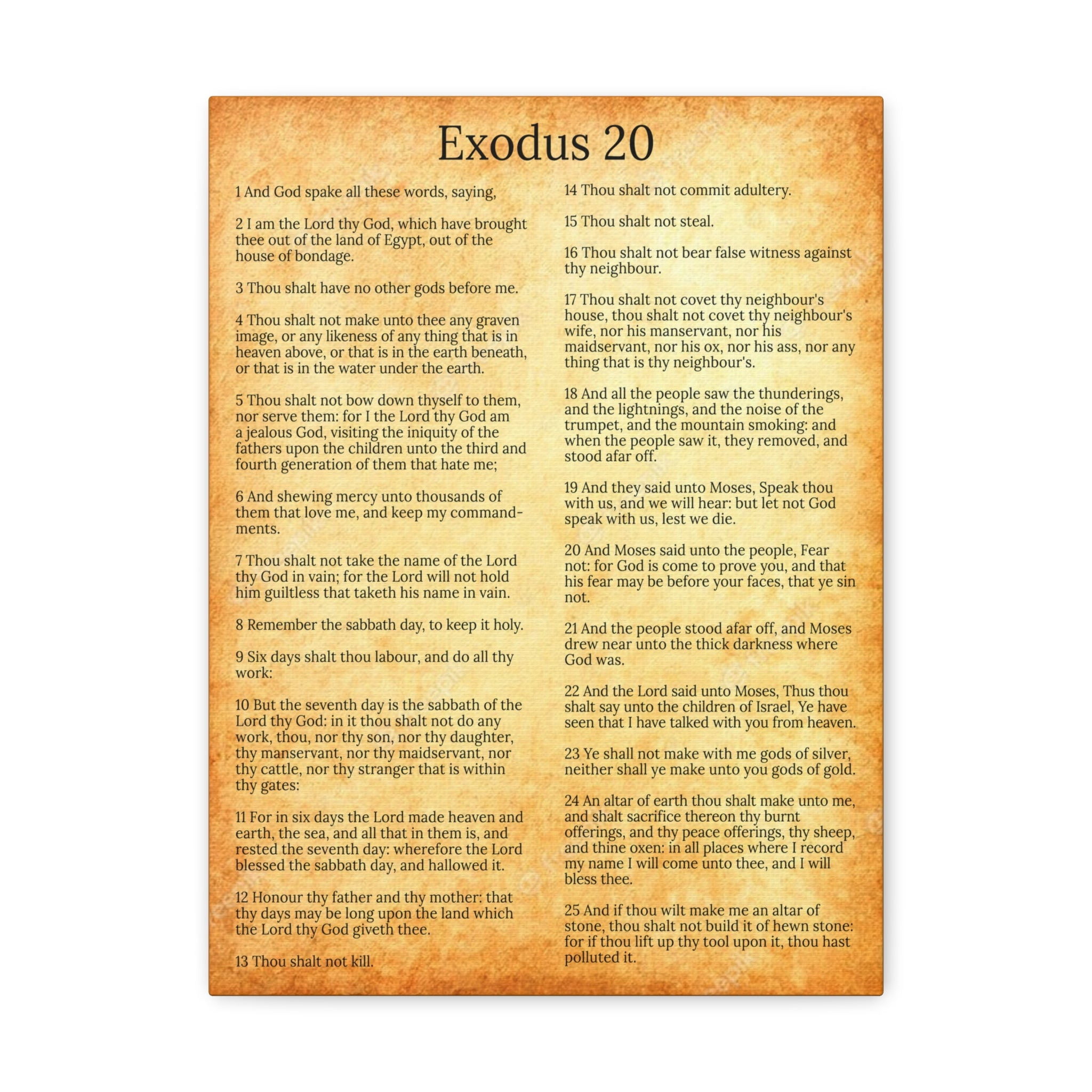 Scripture Walls Giving of the Law Exodus 20 Chapter Gold Christian Wall ...