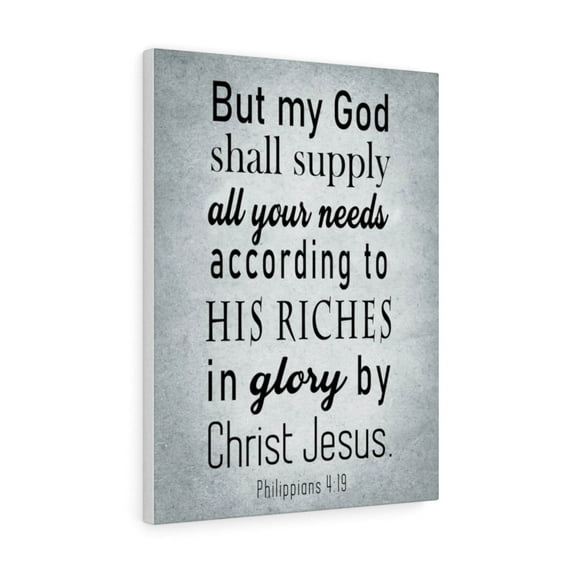 Scripture Walls Glory by Jesus Christ Philippians 4:19 Scripture Bible Verse Canvas Christian Wall Art Ready to Hang Unframed