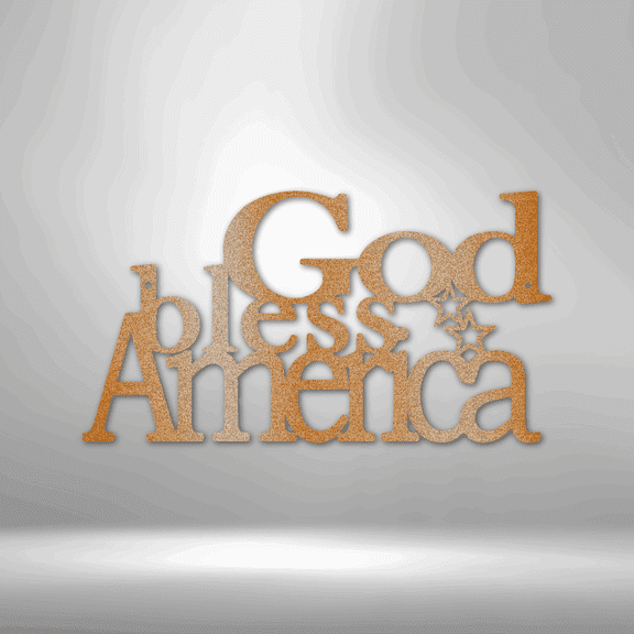 Scripture Walls God Bless America Steel Sign Laser Cut Powder Coated Home & Office Metal Wall Decor Multiple Sizes & Colors