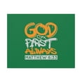 thumbnail image 1 of Scripture Walls God First Always Matthew 6:33 Dark Green Bible Verse Canvas Christian Wall Art Ready to Hang Unframed, 1 of 18