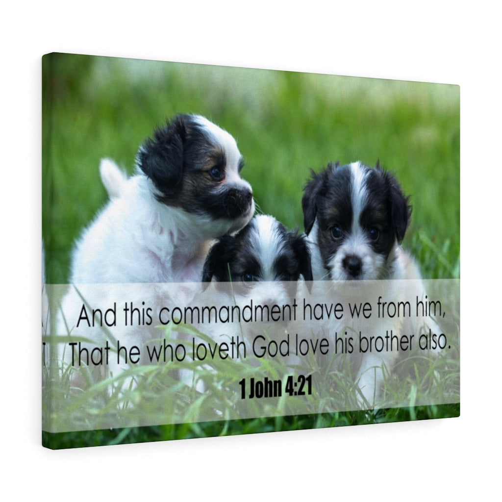 Scripture Walls 1 John 4:21 God Love His Brother Bible Verse Canvas ...