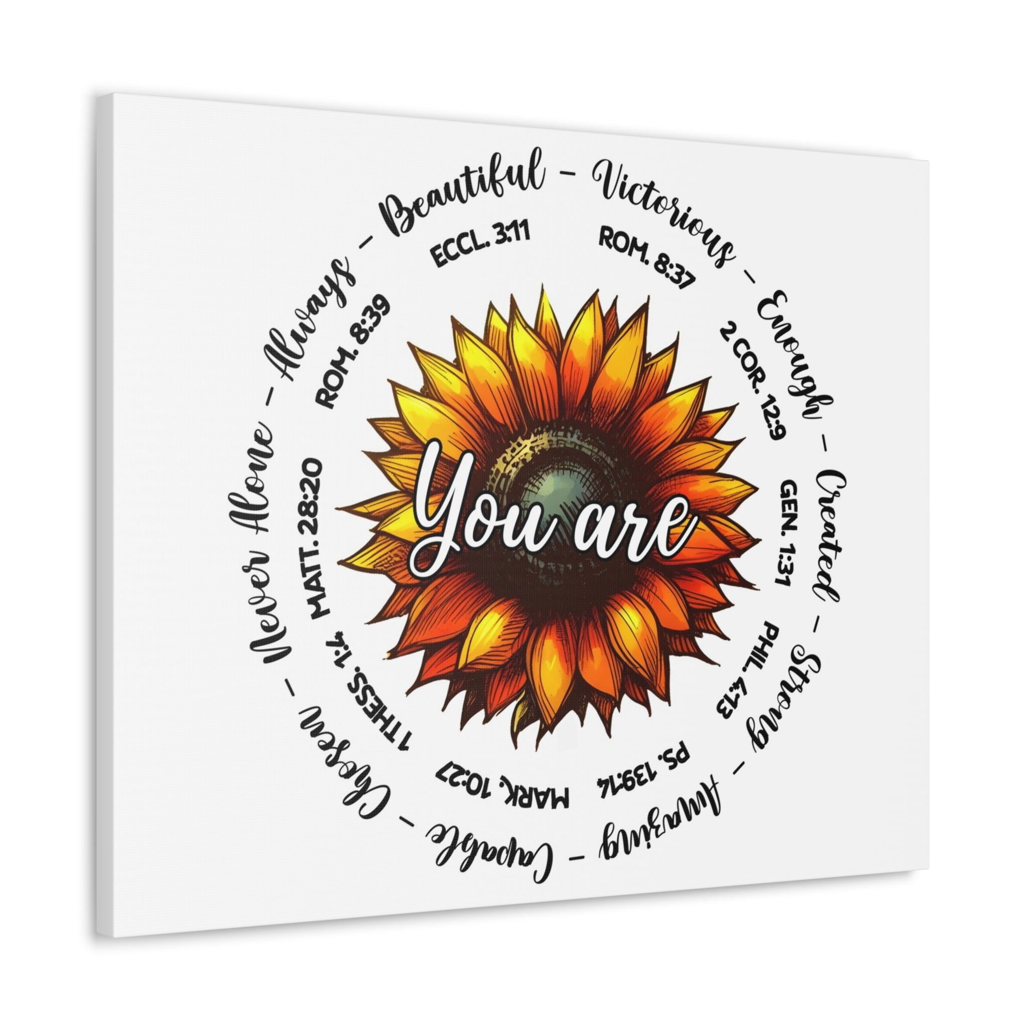 Scripture Walls God Says You Are Sunflower Bible Verse Canvas Christian ...