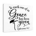 thumbnail image 1 of Scripture Walls  Grace Has Been Ephesians 4:7 Bible Verse Canvas Christian Wall Art Ready to Hang Unframed, 1 of 12