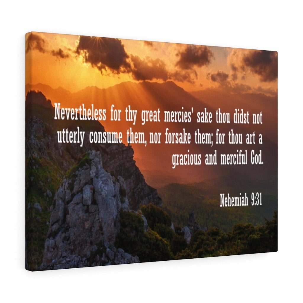 Scripture Walls Gracious and Merciful God Nehemiah 931 Bible Verse Canvas Christian Wall Art