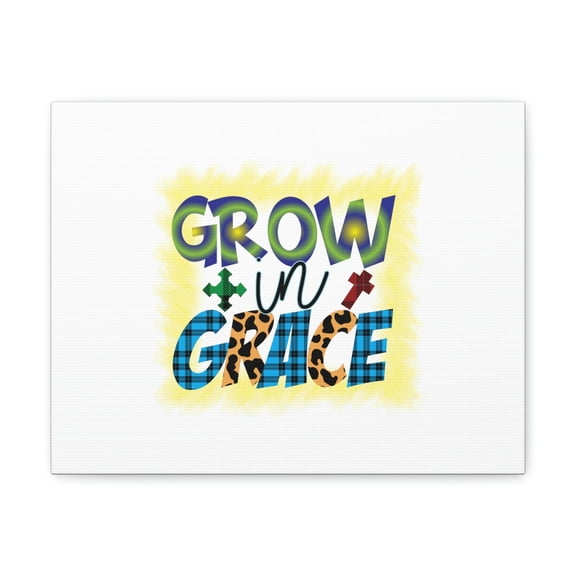 Scripture Walls Grow In Grace 2 Peter 3:18 Yellow Christian Wall Art Bible Verse Print Ready to Hang Unframed