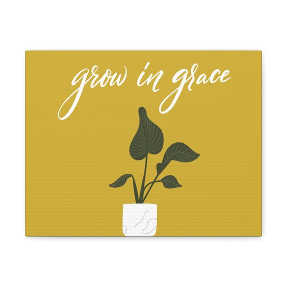 Scripture Walls Grown In Grace 2 Peter 3:18 Yellow Christian Wall Art Bible Verse Print Ready to Hang Unframed