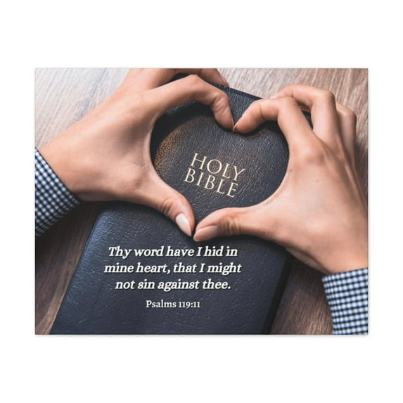 Scripture Walls Heart Psalms 119:11 Bible Verse Canvas Christian Wall Art Ready to Hang Unframed