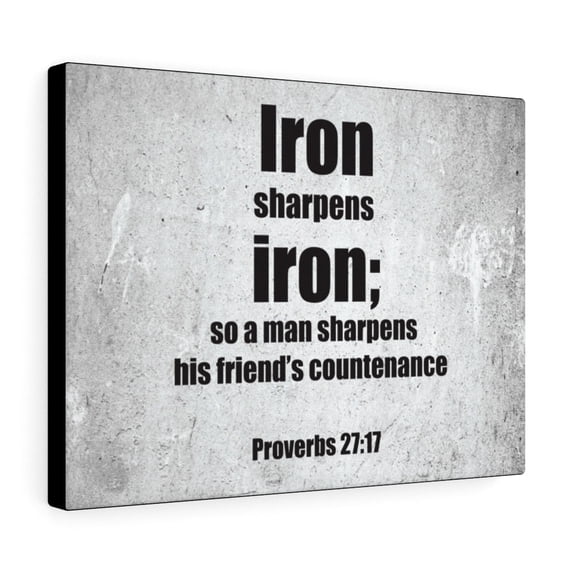 Scripture Walls His Friends Countenance Proverbs 27:17 Bible Verse Canvas Christian Wall Art Ready to Hang Unframed
