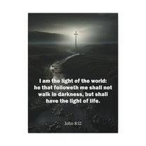 Scripture Walls John 8:12 I Am the Light of the World Bible Verse Canvas Christian Wall Art Ready to Hang Unframed