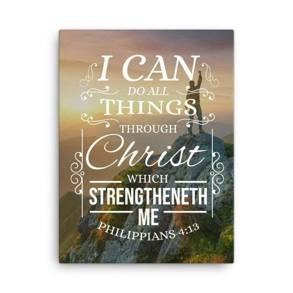Scripture Walls I Can Do All Things Philippians 4:13 Mountain Bible Verse Canvas Christian Wall Art Ready to Hang Unframed