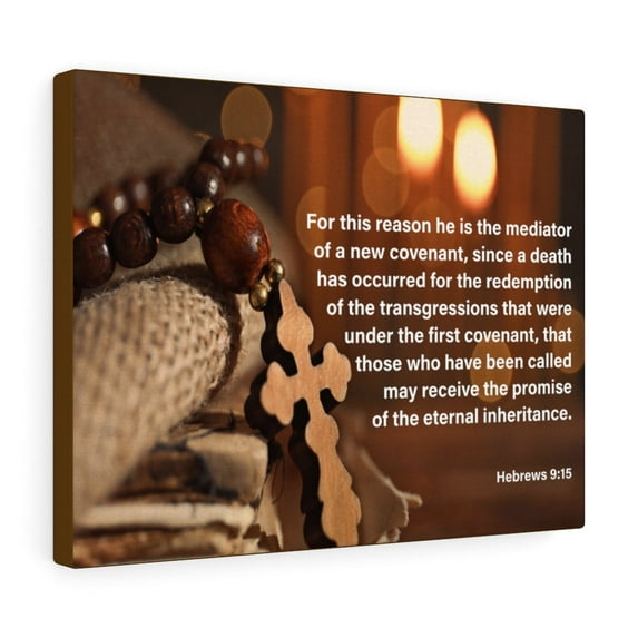 Scripture Walls Internal Inheritance Hebrews 9:15 Bible Verse Canvas Christian Wall Art Ready to Hang Unframed