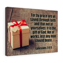 Scripture Walls It Is The Of God Ephesians 2:8-9 Bible Verse Canvas Christian Wall Art Ready to Hang Unframed