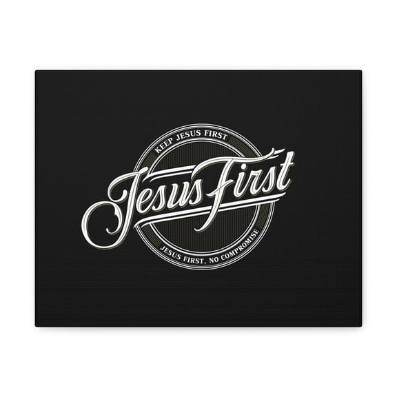 Scripture Walls Jesus First Matthew 22:37 Black Christian Wall Art Bible Verse Print Ready to Hang Unframed