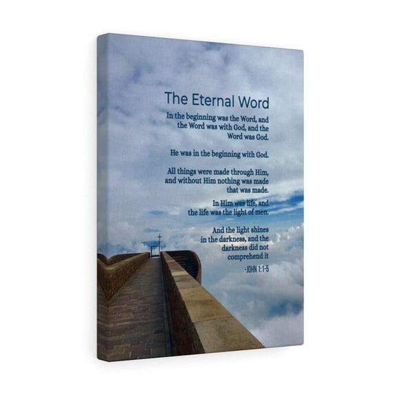 Scripture Walls John 1:1-5 The Eternal Word Bible Verse Canvas Christian Wall Art Ready to Hang Unframed