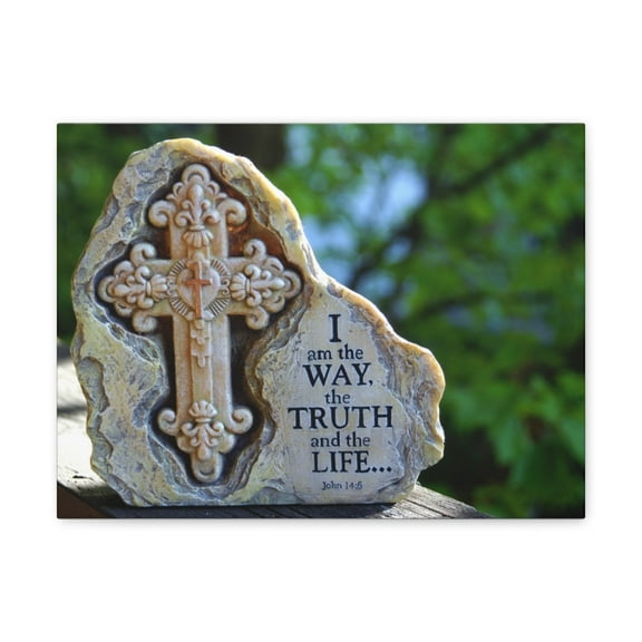 Scripture Walls John 14:6 The Truth And The Life Cross Bible Verse Canvas Christian Wall Art Ready to Hang Unframed