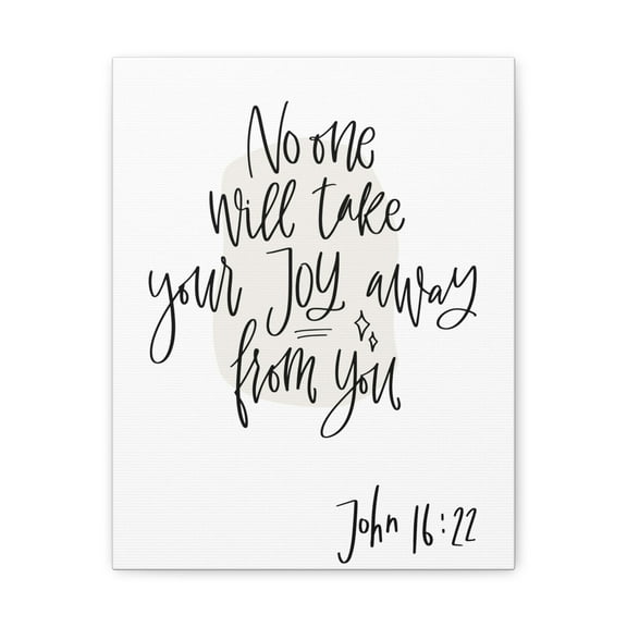 Scripture Walls John 16:22 No One Will Take Your Joy Bible Verse Canvas Christian Wall Art Ready To Hang
