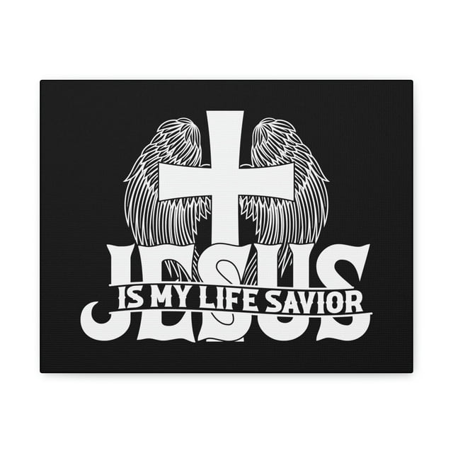 Scripture Walls John 3:16 Jesus Is My Life Savior Bible Verse Canvas Christian Wall Art Ready to Hang Unframed