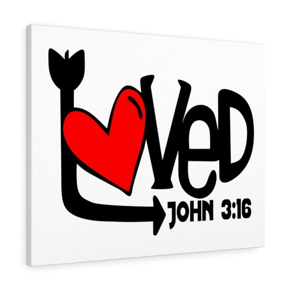 Scripture Walls John 3:16 Loved Arrow Bible Verse Canvas Christian Wall Art Ready to Hang Unframed