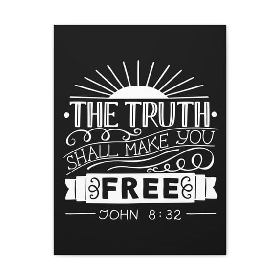 Scripture Walls John 8:32 The Truth Shall Make You Free Bible Verse Canvas Christian Wall Art Ready to Hang Unframed