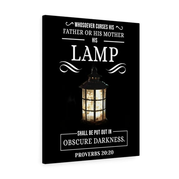 Scripture Walls Lamp Proverbs 20:20 KJV Bible Verse Canvas Christian Wall Art Ready to Hang Unframed