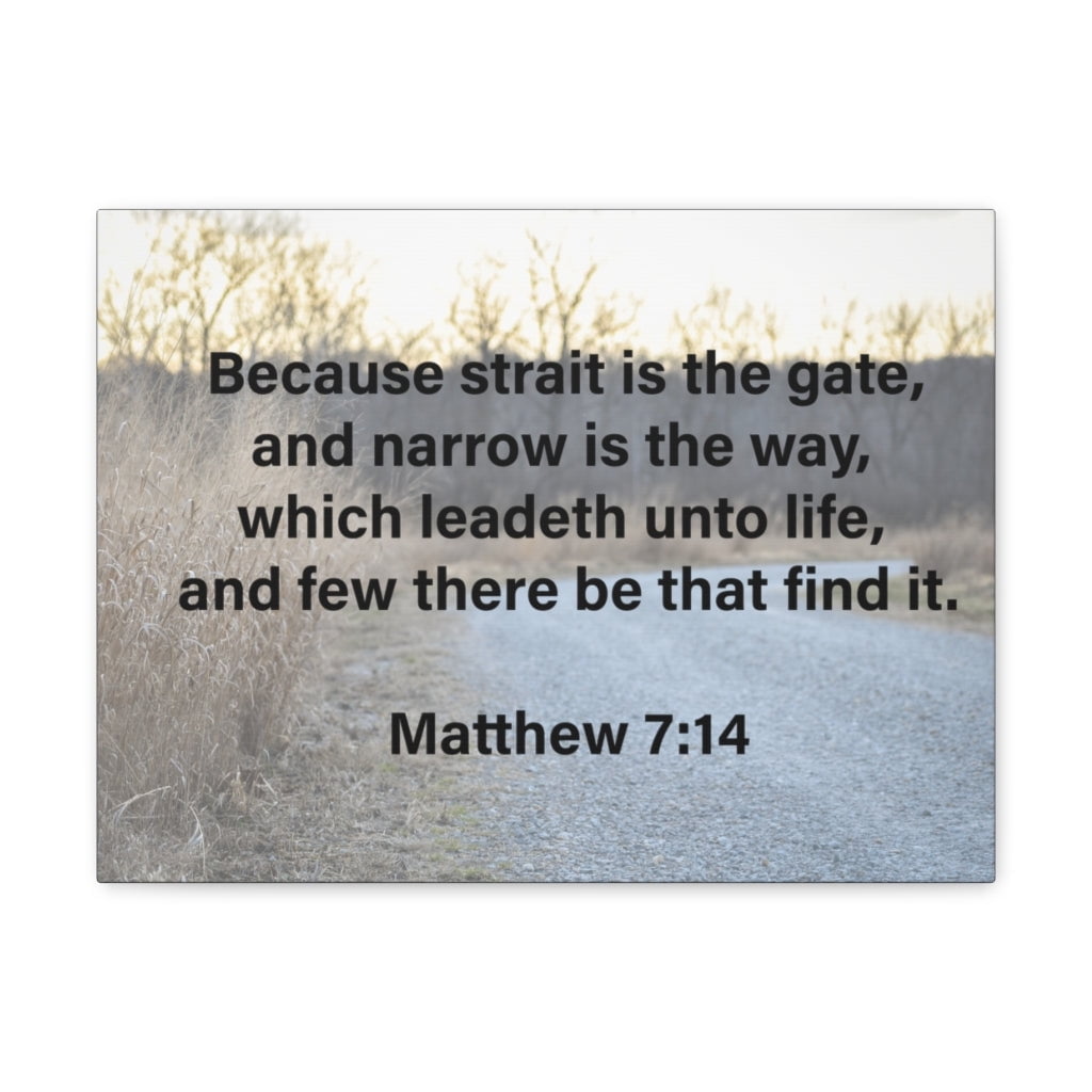Scripture Walls Leadeth Unto Life Matthew 7:14 Bible Verse Canvas ...