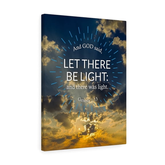 Scripture Walls Let There Be Light Genesis 1:13 Bible Verse Canvas Christian Wall Art Ready to Hang Unframed