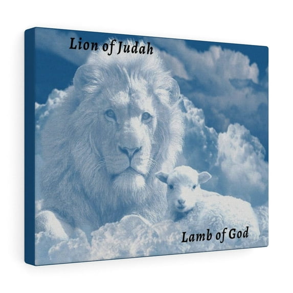 Scripture Walls Lion Of Judah Lamb Of God Bible Verse Canvas Christian Wall Art Ready to Hang Unframed
