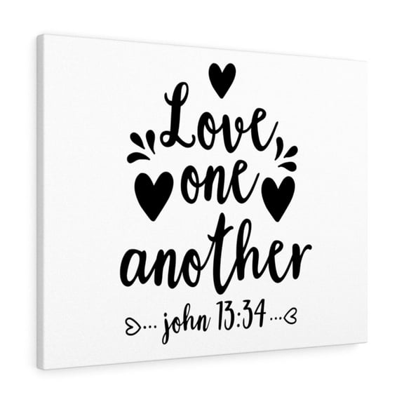 Scripture Walls John 13:34 Love Another Hearts Bible Verse Canvas Christian Wall Art Ready to Hang Unframed