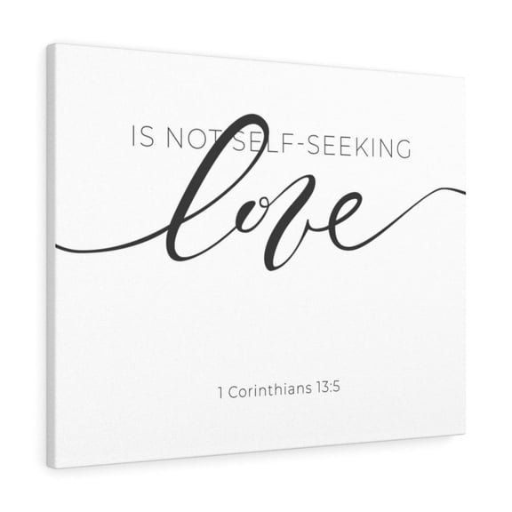 Scripture Walls  Love Cursive 1 Corinthians 13:5 Bible Verse Canvas Christian Wall Art Ready to Hang Unframed