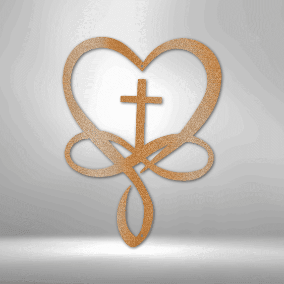 Scripture Walls Love Infinity Cross Steel Sign Laser Cut Powder Coated Home & Office Metal Wall Decor Multiple Sizes & Colors