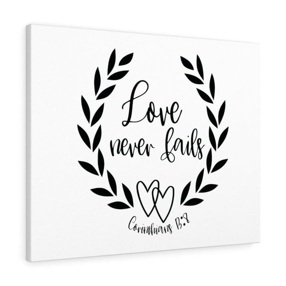 Scripture Walls Love Never Fails Leaves Corinthians 13:8 Bible Verse Canvas Christian Wall Art Ready to Hang Unframed