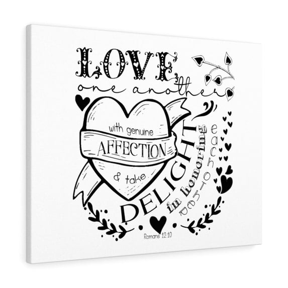 Scripture Walls Love One Another Romans 12:10 Bible Verse Canvas Christian Wall Art Ready to Hang Unframed