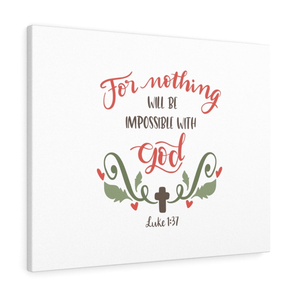 Scripture Walls Luke 1:37 Impossible With God Bible Verse Canvas ...
