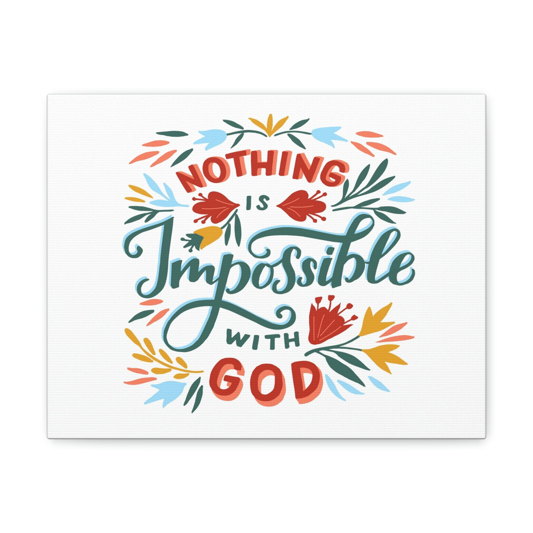 Scripture Walls Luke 1:37 With God Colorful Leaves Christian Wall Art ...