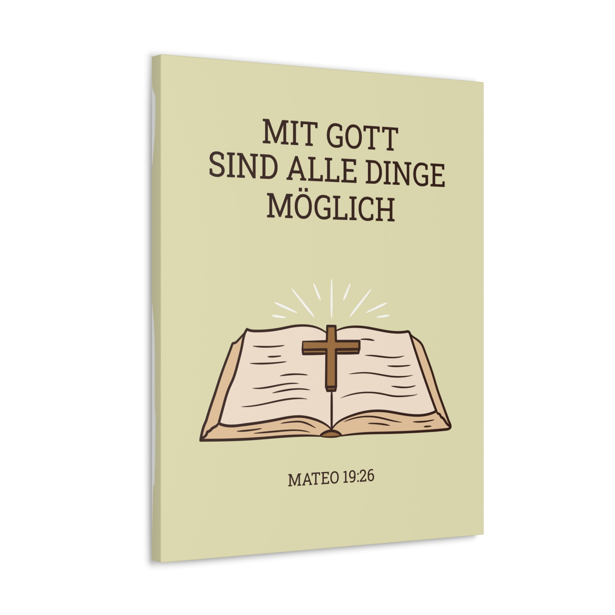 Scripture Walls Mateo 19:26 German Bible Verse Canvas Christian Wall ...