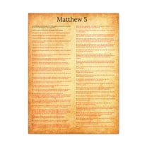 Scripture Walls Matthew 5 Sermon on the Mount Gold Christian Wall Art Print Ready to Hang Unframed