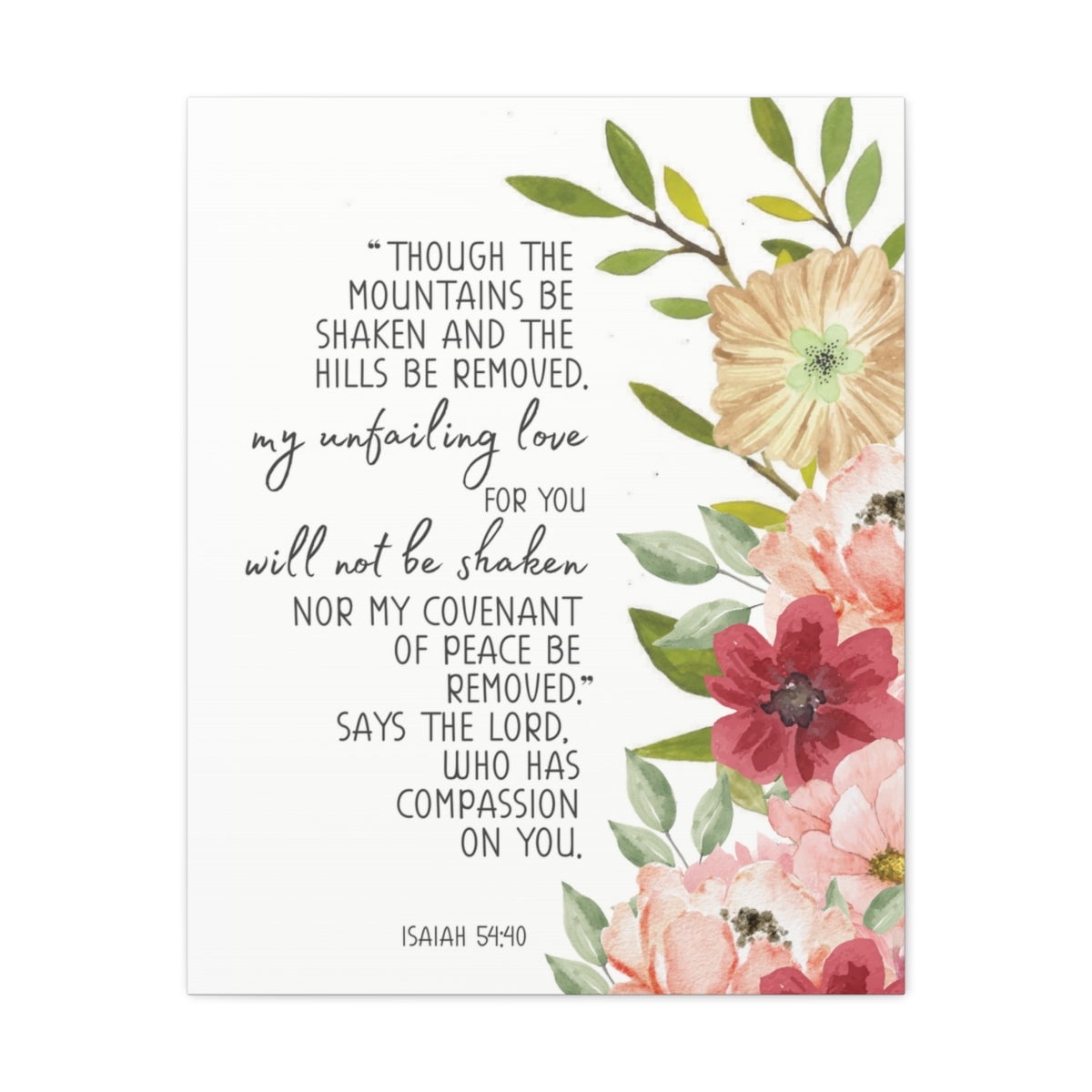 Scripture Walls My Unfailing Love Isaiah 5440 Flowers Bible Verse