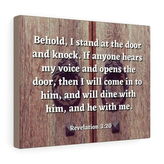 Scripture Walls  My Voice Revelation 3:20 Bible Verse Canvas Christian Wall Art Ready to Hang Unframed