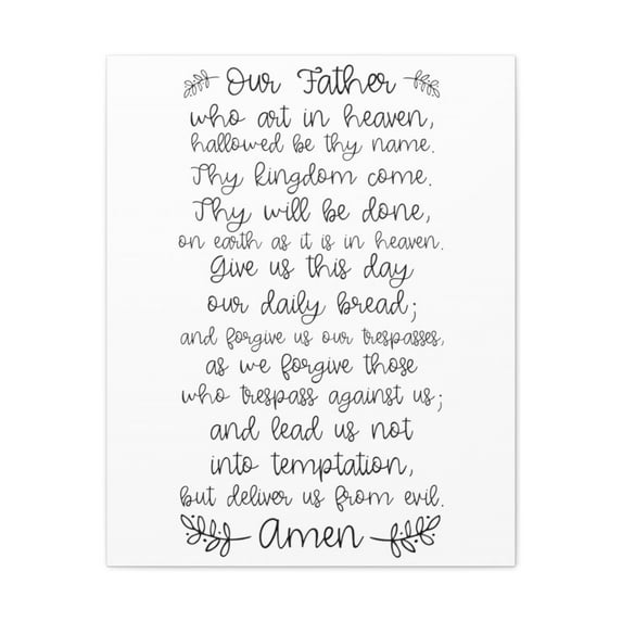 Scripture Walls Our Father Who Art In Heaven Matthew 6:9-13 Christian Wall Art Print Ready to Hang Unframed