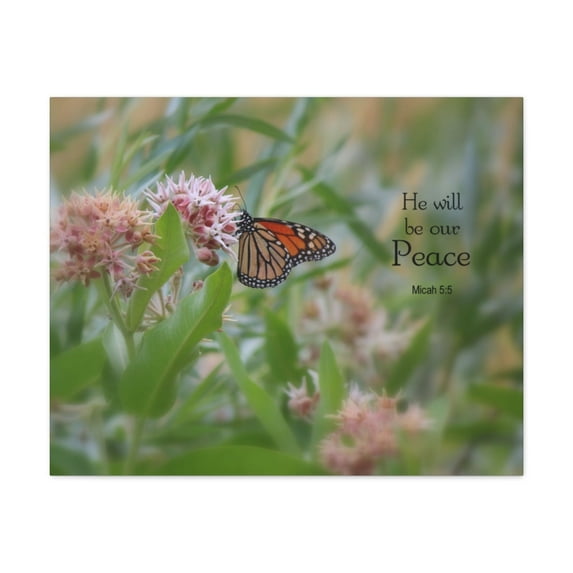 Scripture Walls Our Peace Micah 5:5 Bible Verse Canvas Christian Wall Art Ready to Hang Unframed